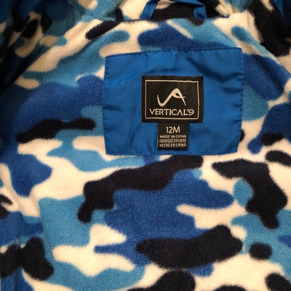 New with tags boys vertical’9 puffer winter jacket with hood size 12 months - Picture 6 of 8